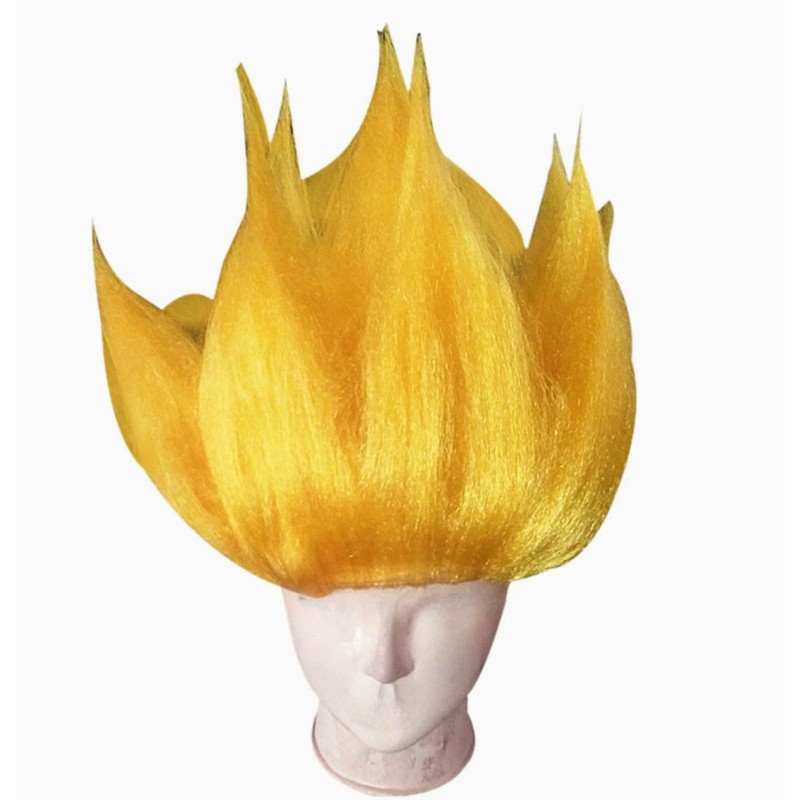 WELCOLLE Cosplay Anime Character Costume Saiyan Wig Gold Wig