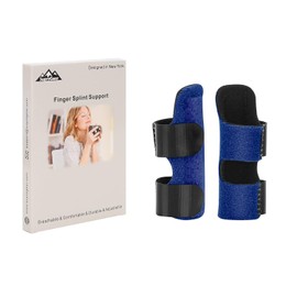 supregear Finger Splint, Pack of 2, Adjustable Reusable Trigger Finger Splint Finger Support with Removable Aluminium Bar for Index/Middle/Ring/Little Finger (Blue)