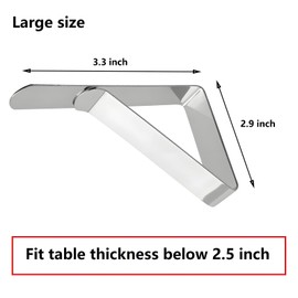 ANSLYQA Picnic Tablecloth Clips (2.7 Inch Large Size 30 Pack), Table Cloth Cover Clamps Holder Stainless Steel for Outdoor Patios Camping Wedding Party, (Triangle)