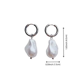 Pearl Earrings for Women God Pearl Drop Earrings Pearl Hoop Earrings Dainty Rhinestone Pearl Earrings Long Chain Earrings Bride Wedding Jewelry Gifts