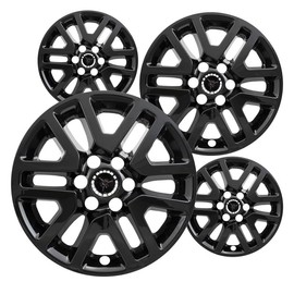 Fuel Rider Set of Four (4) 16 inches Gloss Black ABS Wheel Skins Impostors Wheel Covers Compatible with 2014-2021 Nissan Frontier Wheels- Auto Tire Replacement Cap Cover