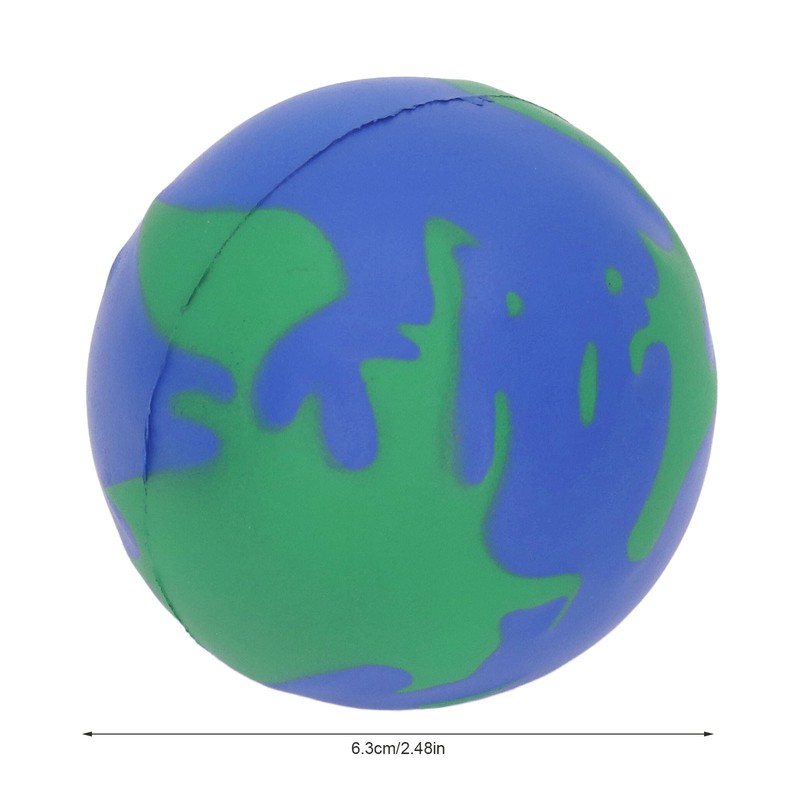 12PCS Globe Soft Ball 63mm Squeezable PU Portable Earth Stress