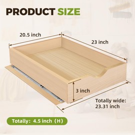 Mobirex Pull Out Drawers for Cabinet,Wood Slide Out Organizer and Storage,Kitchen Cabinet Drawers Slide Out Shelves, Pull Out Shelves in Kitchen,Pantry,Bathroom with Soft Close,20" D x 22" W x 3" D