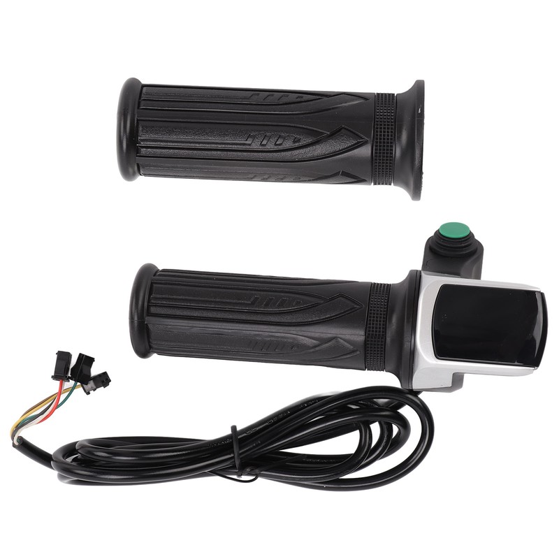 1 Pair Handlebar Throttle Grip Universal LED Display Wire Twist