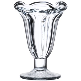 Chefcaptain Set Of 4 Tulip Parfait Glasses, 7 Oz Glass Ice Cream Sundae Dishes, Elegant Dessert Cups