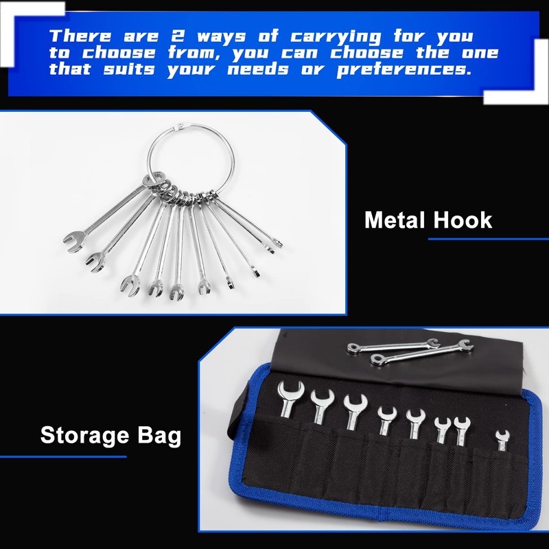 LEONTOOL Mini Spanner Set, 0.2 - 0.4 inches (4 -
