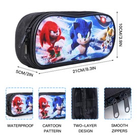 yumcute Pencil Case Large Capacity Pen Bag with Zipper Pencil Case School Supplies with Stationery School Supplies for Kids Teenage Gifts for Boys Girls (Double-Deck)