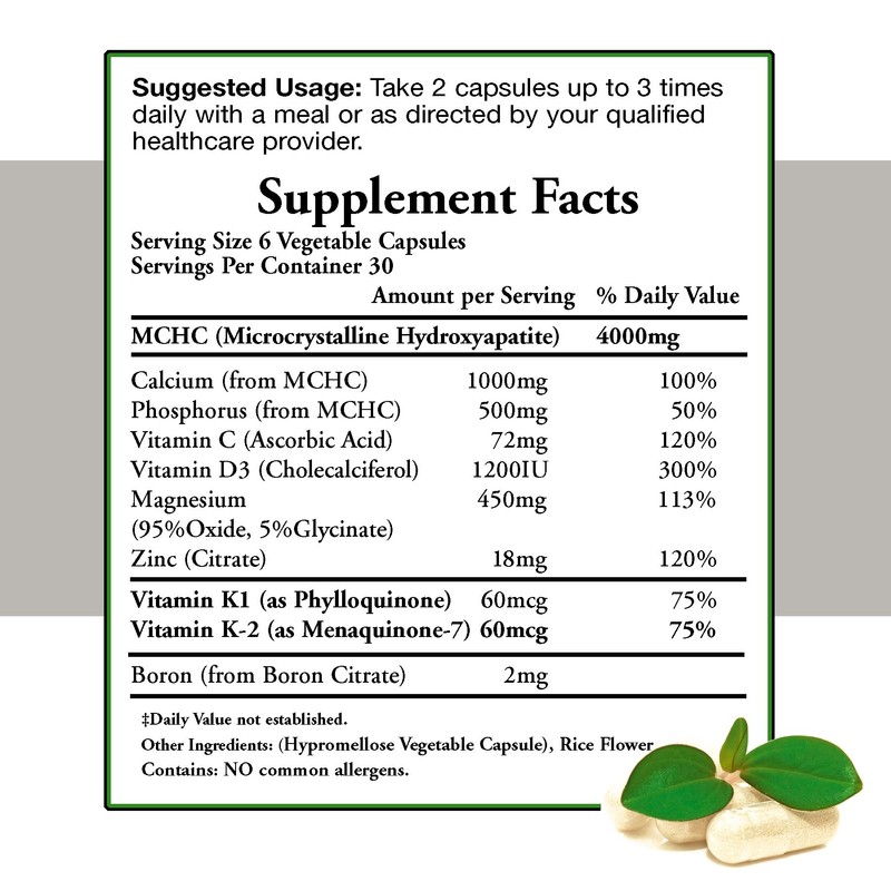 Doctors Nutra Nutraceuticals Calcium 1000 Milligrams with 4000 Milligrams MCHC
