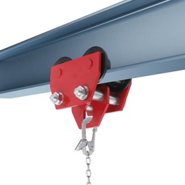 siohdagu 3 Ton / 6600LB Manual Beam Trolley, Adjustable I-Beam Push Trolley with Dual Track Rollers, Heavy Duty Overhead Trolley for Hoists, Garages, Straight/Curved Beams