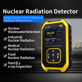 Geiger Counter Nuclear Radiation Detector. Portable Handheld Radiation Dose Alarm with LCD Display, and Beta Gamma X-ray Rechargeable Radiation Monitor Meter, 5 Dosage Units Switched