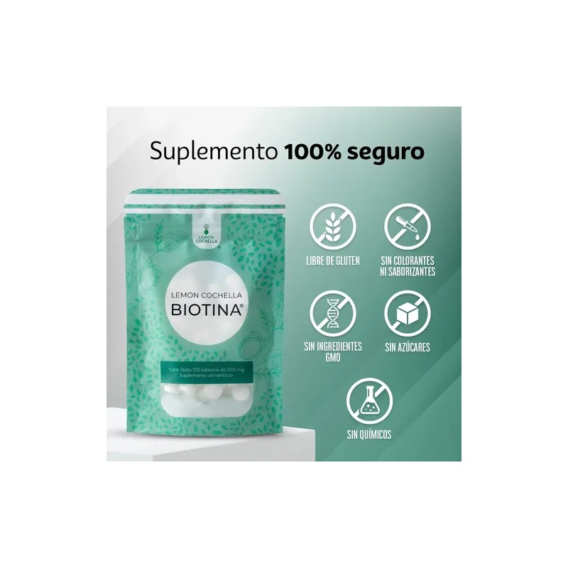 Biotina Lemon Kit 10 100 Tabletas 500 MG Belleza Y