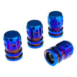 RENPA Titanium Alloy Air Valve Caps (BURT BLUE, 4 Pack)