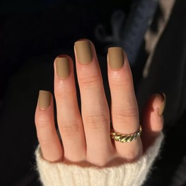 Press type fake nails (blackish green)