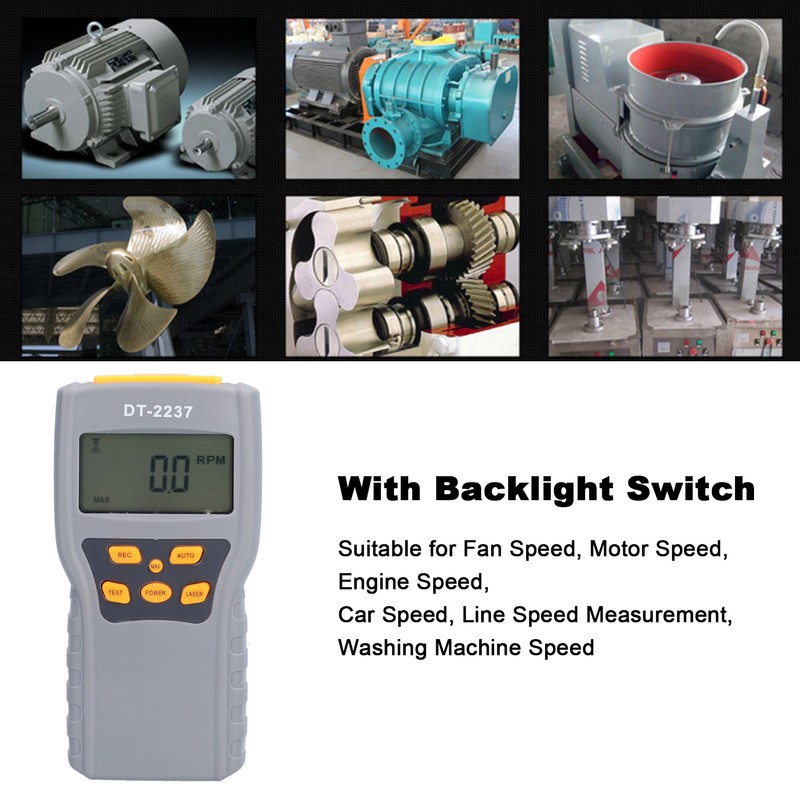 Tachometer 5 Bits LCD Display 2.5rpm~99999rpm Non Contact Digital Laser