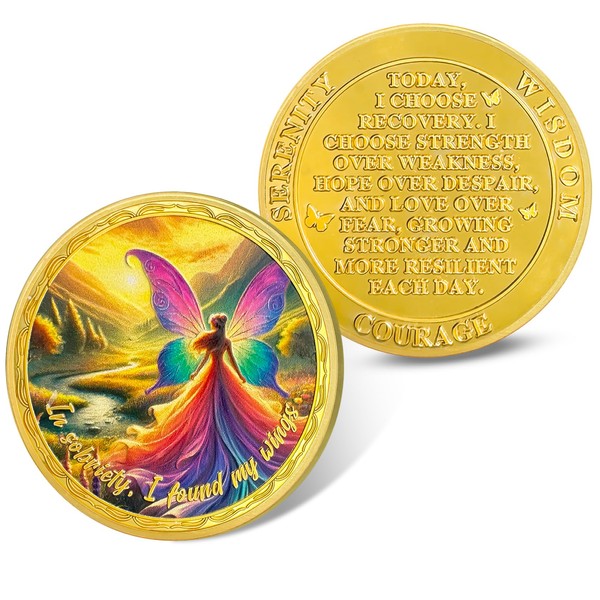Flower Fairies Sobriety Coins - AA Recovery Chip with Serenity