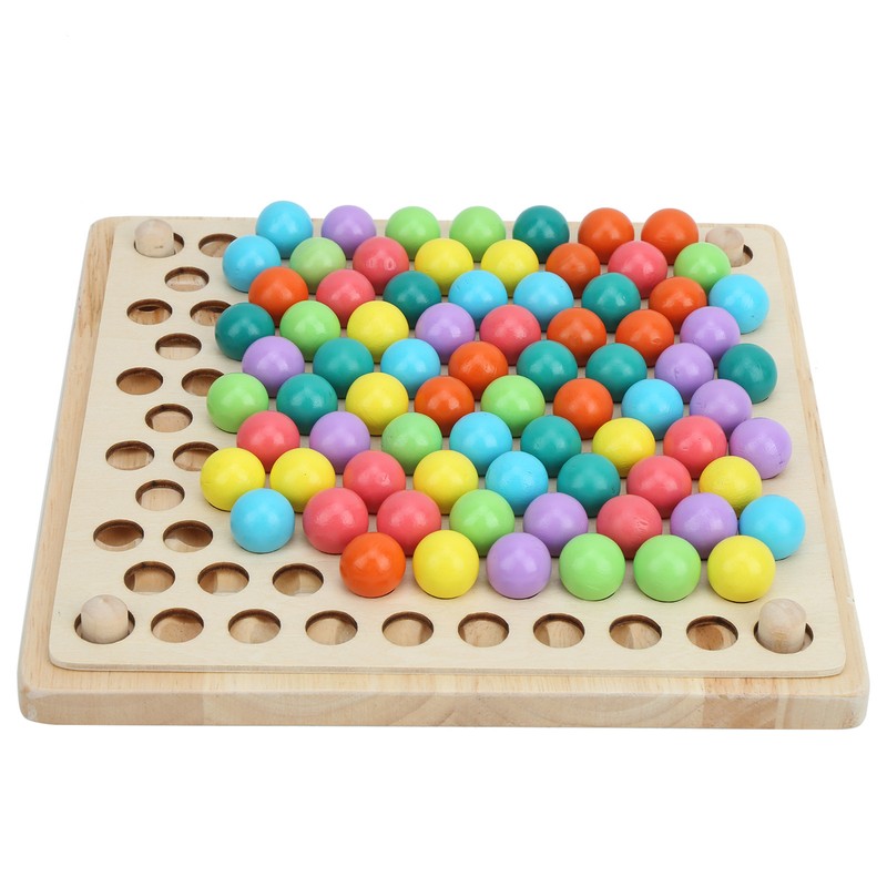 Children Wooden Clip Beads Puzzle Board Hands Brain Training Bead