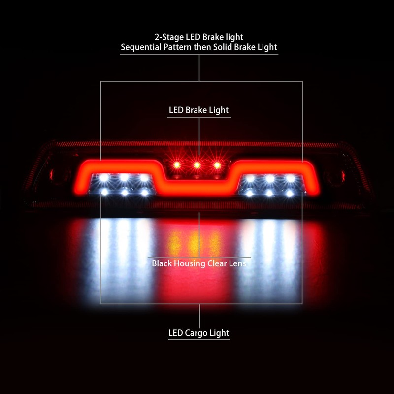 NUVISION LIGHTING 3BL-ZTL-010-CH CLear Lens LED 2-Stage Sequential 3rd Brake