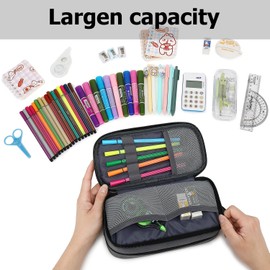 Mountain guest Large Capacity Pencil Case Multi-Slot Pencil Pouch Durable Pencil Box Portable Office Pen Bag with Zipper