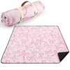 SmoothNovelty Pink Bow Picnic Blanket 80'' x 80'' Waterproof Extra
