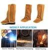 Telituny Cowhide Shoe Protector, Welding Gaiters, 1 Pair Long Leather