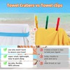 WUSJCOF 6 Pieces Beach Towel Holder Clips, Stretchable Towel Bands