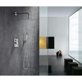 Shower Fixtures Brushed Nickel With 8 Inches Shower Head And Pressure Balance Shower Valve, Shower Systems With Rain Shower And Handheld
