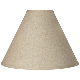 Fine Burlap Large Empire Lamp Shade 5" Top x 15" Bottom x 11.5" High x 10.5" Slant (Spider) Replacement with Harp and Finial - Brentwood