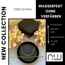 NataschaWoge® Schmuckset SET Kaffeebohnen GOLD Halskette minimalistisch dezentes Schmuckset Geschenk Armband Kette