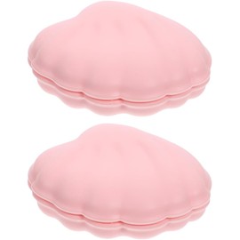 GALPADA Caja de Almacenamiento para Joyas de Silicona Forma de Concha, Color Rosa Cuarzo, Portátil y Ligero, 2 Piezas, Adecuado para Viajes y Organización en Tocador