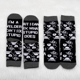 2 Pairs Welder Sock Welder Inspired Gifts Welder Father sock Mechanic Lovers Gift Welding Gifts I'm A Mechanic Socks (UK, Alpha, One Size, Regular, Regular, I'M A WELDER 2S)