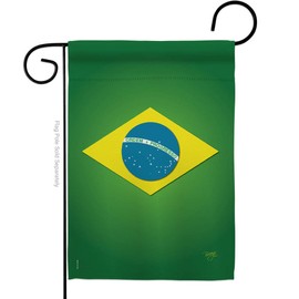 Breeze Decor G158090 Brazil Flags of The World Nationality Impressions Decorative Vertical Garden Flag 13" x 18.5" Printed in USA Multi-Color