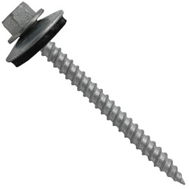 Metal Roofing Screws: (750) 12 x 2-1/2" Galvanized Hex Head Sheet Metal Roof Screw. Sharp Point Metal to Wood siding Screws. EPDM Washer.