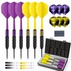 HUANQU 6 Pack Steel Tip Darts,Professional 24 Grams Metal Dart