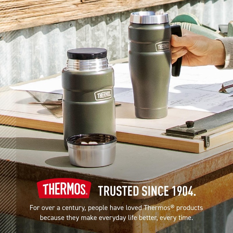 THERMOS Stainless King Vacuum-Insulated Food Jar, 24 Ounce, Army Green