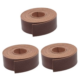 SEWACC 3rolls Leather Strap Craft Material for Watchbands Bags and Jewelry Single Textured Leather Strip for Projects