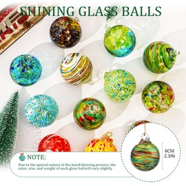 6 Pcs Hand Blown Glass Ornaments Blown Glass Christmas Ornaments Christmas Ball Ornaments Gazing Ball Friendship Ball Witch Balls Glass