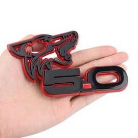 Pair New Custom Coyote 5.0 Emblems 3D Badges Door Right Left Side Fender Stickers Compatible with Mustang F150,Universal Car Vehicle, Truck (Black Red