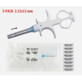 Yanzeo Pet Dog Cat ID Microchip Scanner 125kHz 134kHz ISO FDX-B ID64 RFID Tag Reader - 5Pack Chips