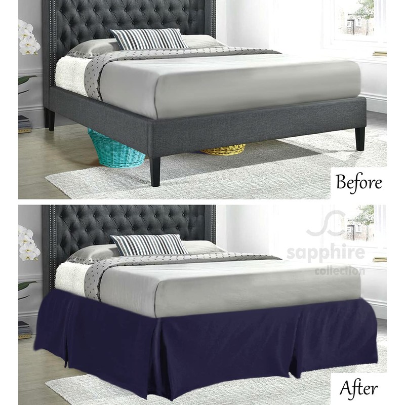 Sapphire Collection PLAIN DYED POLY COTTON PLEATED PLATFORM BASE VALANCE