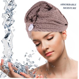 TOVINANNA Cotton Hair Towel Wrap for Women Pack Drying Hat Button Quick Dry Comfortable Hair Wrap for Shower