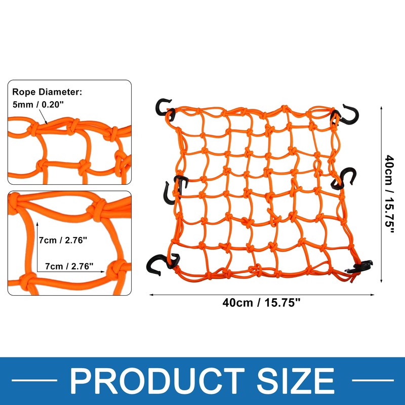 A ABSOPRO 49 Holes Motorcycle Luggage Cargo Net Mesh 40x40cm