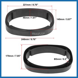 A ABSOPRO 2Pcs Universal Speaker Spacer Mounting Ring Adapter for 6"x9" Speaker Plastic 46mm Thickness Black Hollow Item Replacement