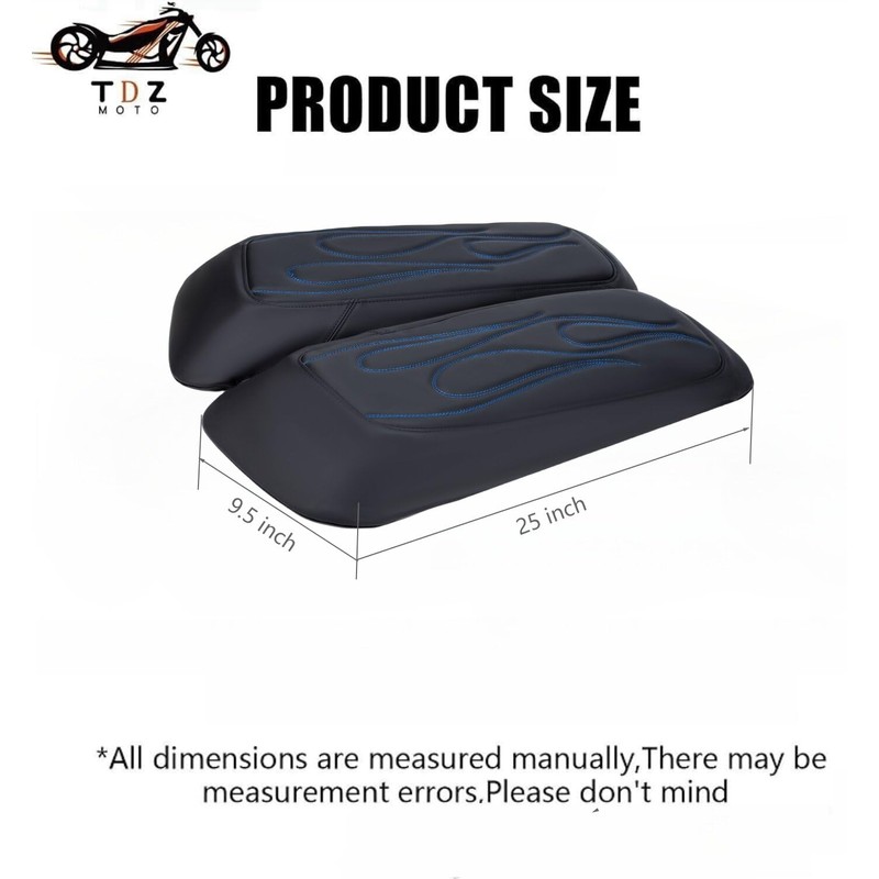 TDZ MOTO 2014-2023 Blue Premium Flame Hard Saddle Bag Lid