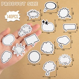 AYZTKUX 140Pcs Thought Bubble Stickers, Adhesive Speech Bubble Dialog Box Paper Stickers for Scrapbooking, Journaling, Photo, Drawing, Planners, Diary, Art Crafts DIY Decoration