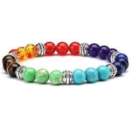 Senlinmu 3 x Buddha Bracelet 7 Chakra Stone Meditation Mala Buddhist Prayer Zen Buddhism Reiki Energy Healing Therapy Yoga Bracelets, Stone, Without Stone