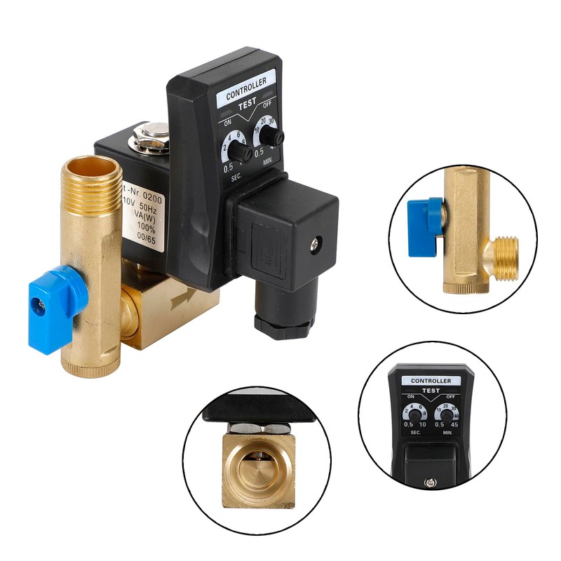 Topteng AC 220V 1/2" Automatic Electronic Timed Air Compressor Auto