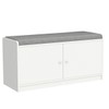 ECACAD Wood Shoe Storage Bench with Cushion Seat, 2 Doors