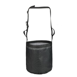 Horse Food Bag, Heavy-Duty Breathable PVC Mesh Grain Feeding Bag, with Adjustable Strap and Durable Snap Horse Muzzle Feeding Bag, for Outdoor and Indoor (Black)