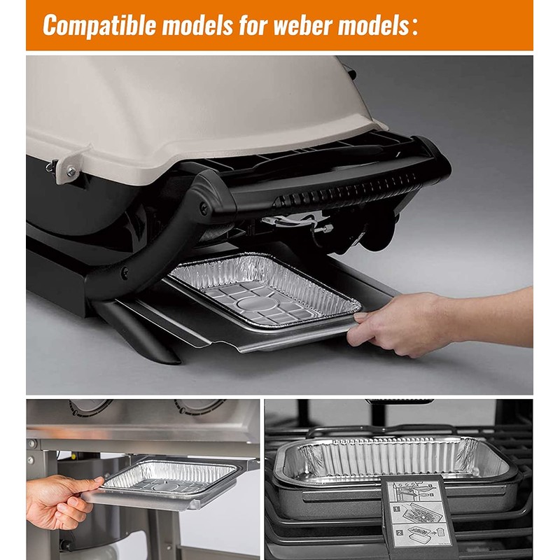 NUPICK 55 Pack 6415 Drip Pans Compatible for Weber Spirit