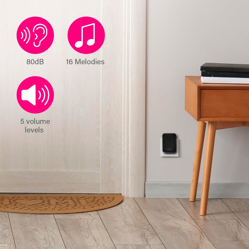 Byron Wireless Plug in Doorbell Set – 150 m Range